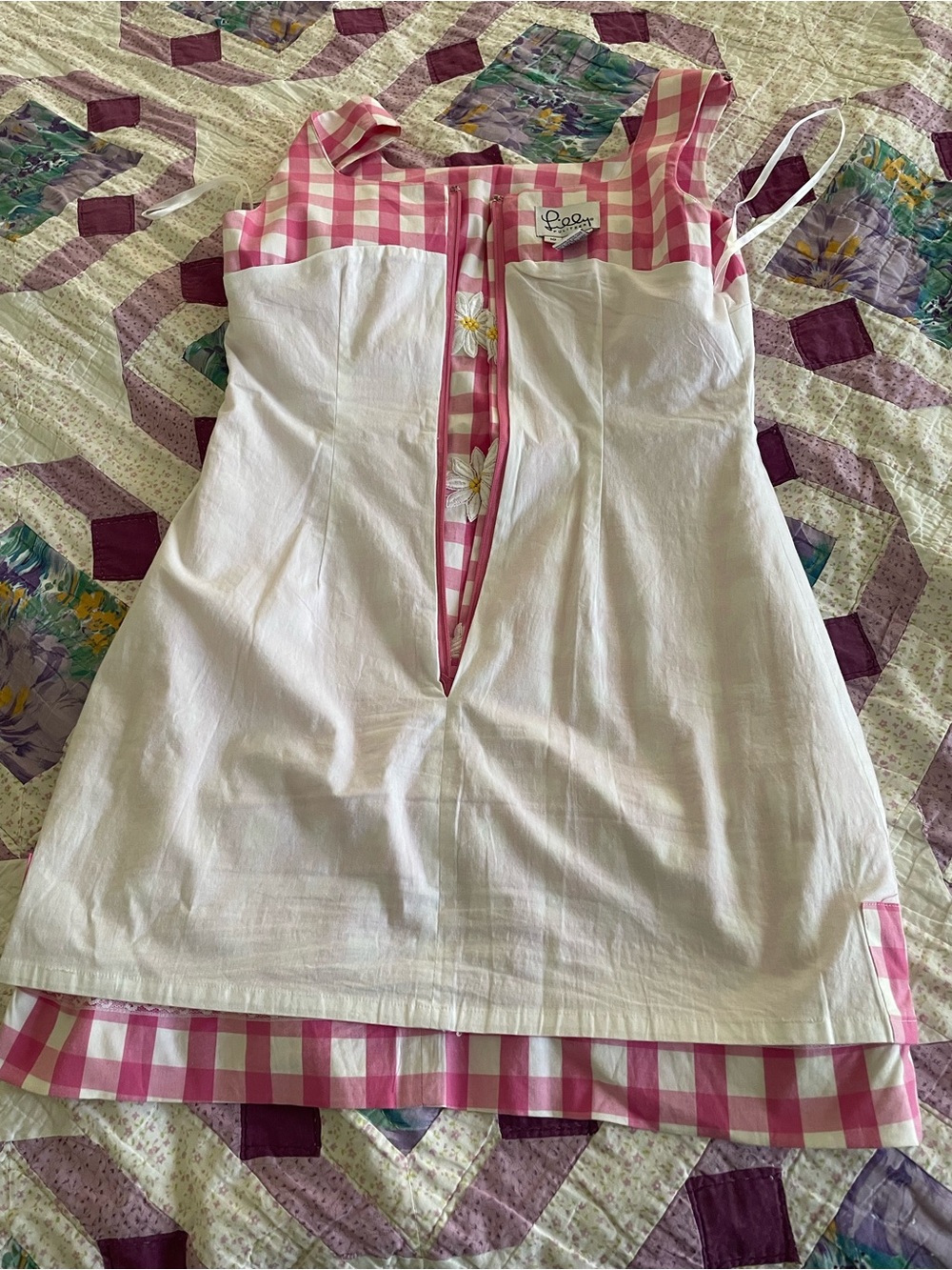 Vintage Y2K Lilly Pulitzer Shift Dress Pink White Gingham Daisy’s EUC Size 10 - Picture 11 of 12